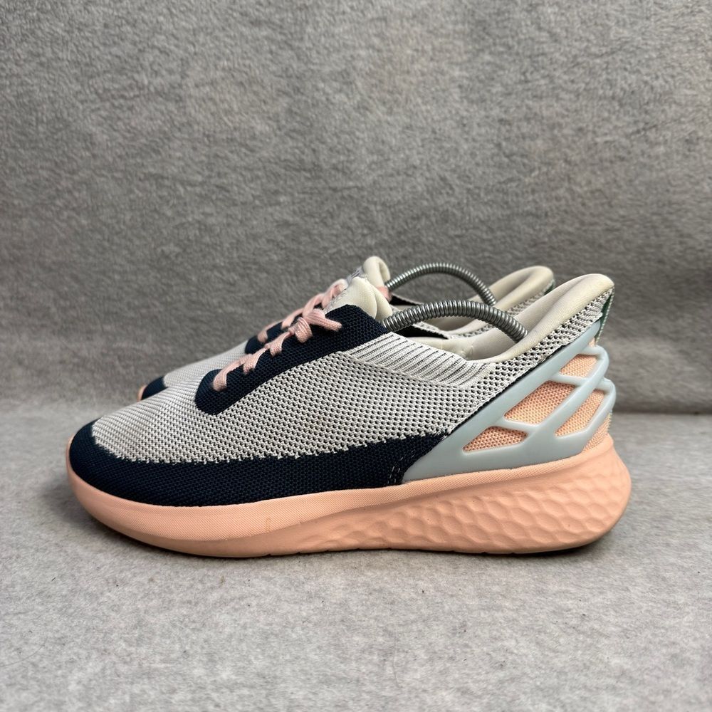 Kizik Athens Bahama Womens Shoes Size 7.5 White Pink Hands Free Slip On Sneakers